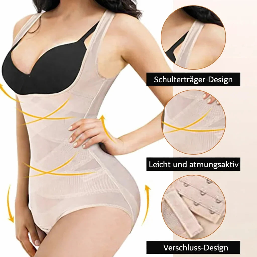 Shaping Bodysuit Open Bust Tummy Control Breathable Mesh