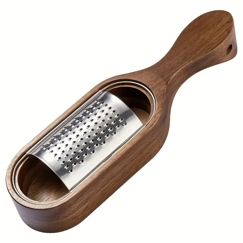 Sharp Stainless Steel Acacia Wood Handle Cheese Grater