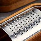 Sharp Stainless Steel Acacia Wood Handle Cheese Grater