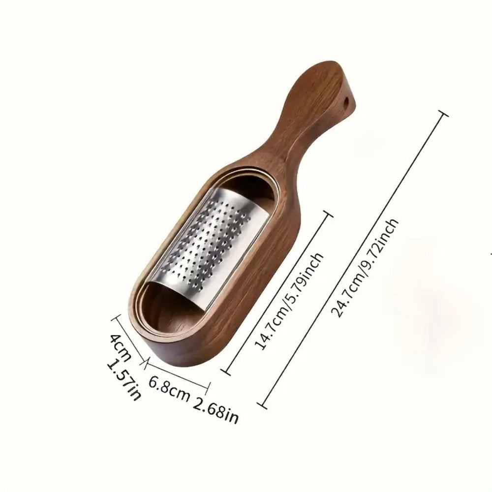 Sharp Stainless Steel Acacia Wood Handle Cheese Grater