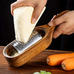 Sharp Stainless Steel Acacia Wood Handle Cheese Grater