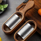 Sharp Stainless Steel Acacia Wood Handle Cheese Grater