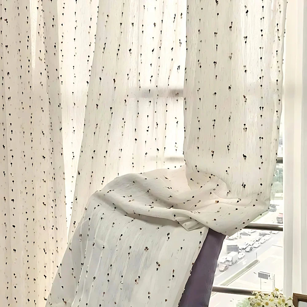 Sheer Curtain Rainbow Embroidered Quick Install