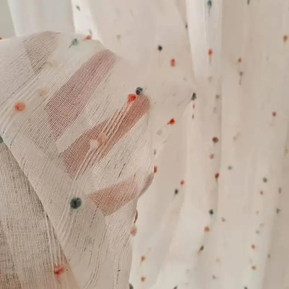Sheer Curtain Rainbow Embroidered Quick Install