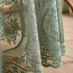 Sheer Floral Lace Microfiber Round Tablecloth
