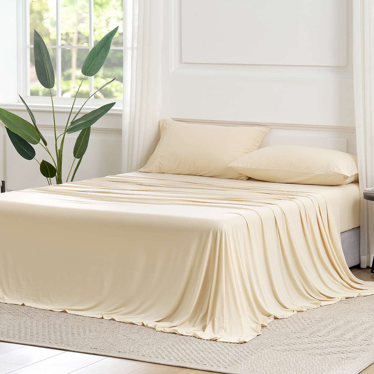 Sheet Set Cooling Breathable Deep-Pocket Fit To 16 Inch