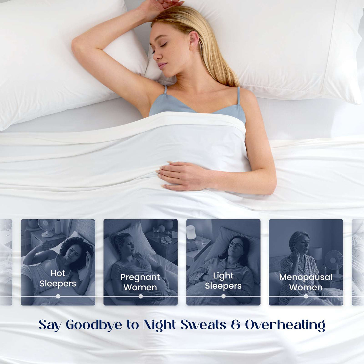 Sheet Set Cooling Breathable Deep-Pocket Fit To 16 Inch