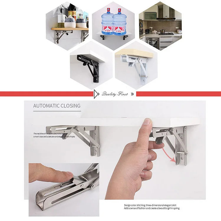 Shelf Bracket Foldable Stainless Steel Hardware Included