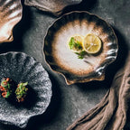 Shell Plate Ceramic Organic Shape 20 Cm