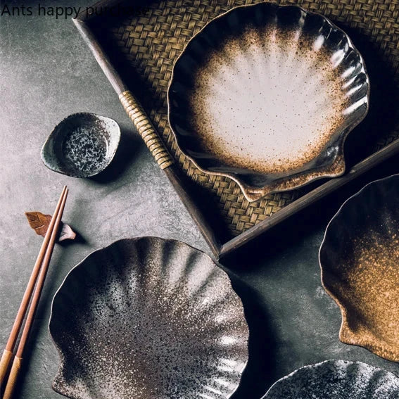 Shell Plate Ceramic Organic Shape 20 Cm