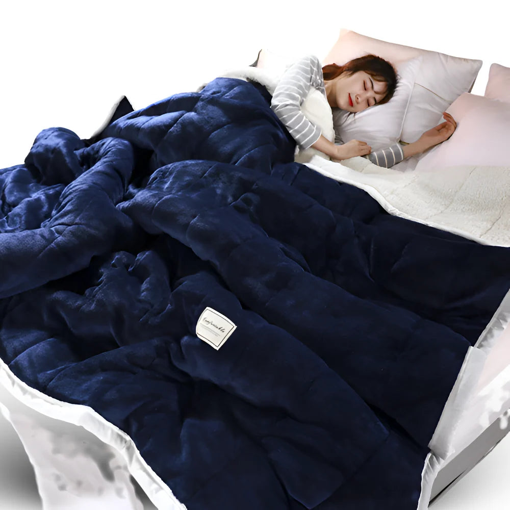Sherpa Fleece Blanket Reversible Plush Top Sherpa Back