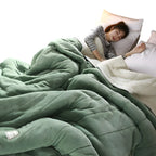 Sherpa Fleece Blanket Reversible Plush Top Sherpa Back