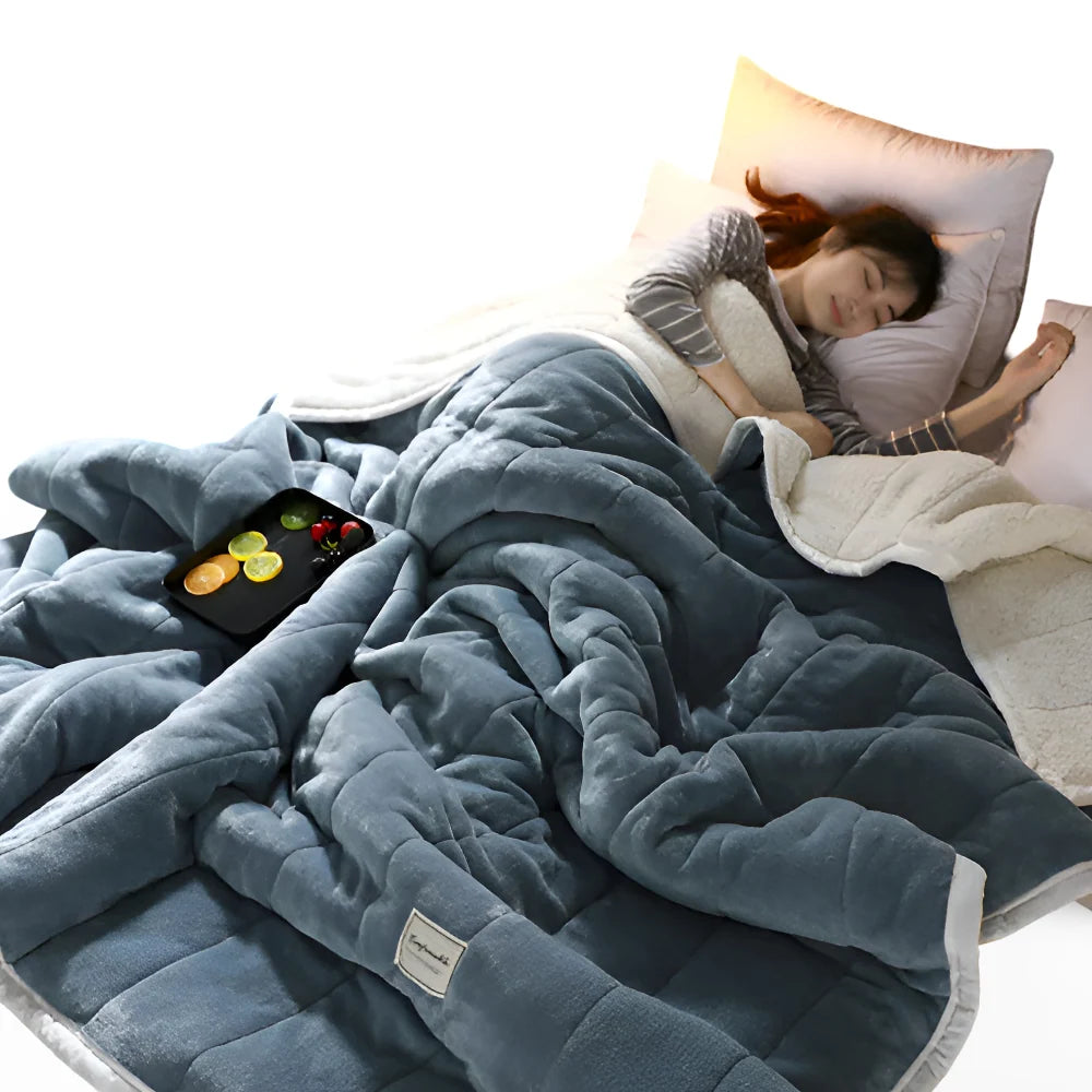 Sherpa Fleece Blanket Reversible Plush Top Sherpa Back