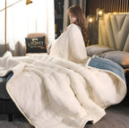 Sherpa Fleece Blanket Reversible Plush Top Sherpa Back