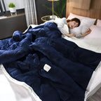 Sherpa Fleece Blanket Reversible Plush Top Sherpa Back