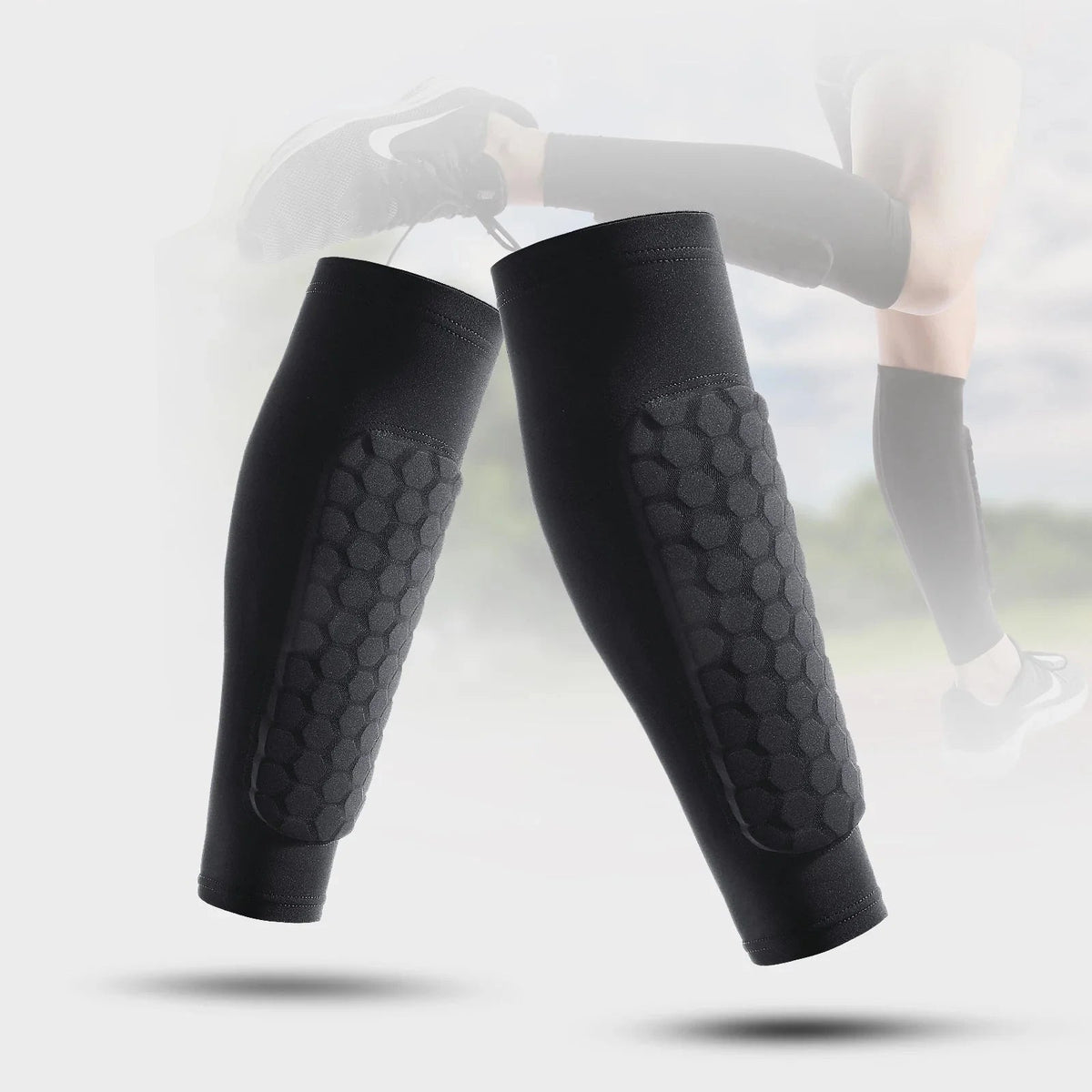 Shin Guard Sleeves Shock-Absorbing Padding Breathable Compression Fit