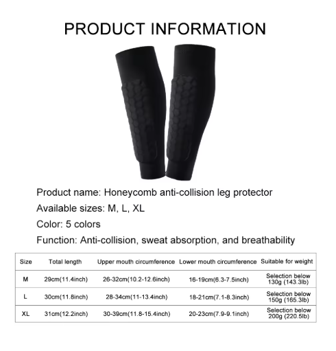Shin Guard Sleeves Shock-Absorbing Padding Breathable Compression Fit