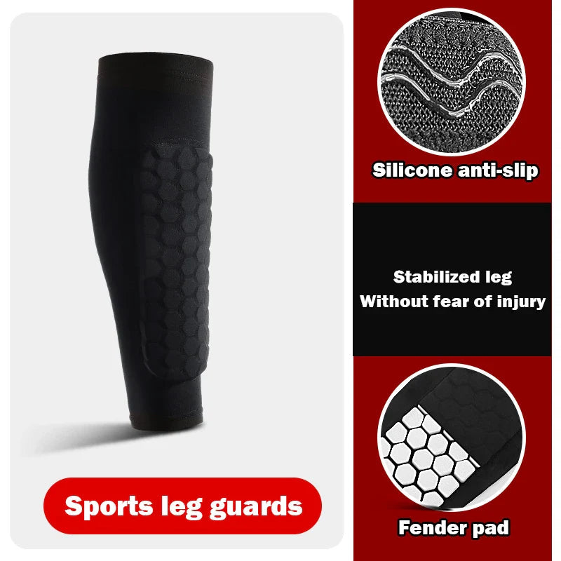 Shin Guard Sleeves Shock-Absorbing Padding Breathable Compression Fit