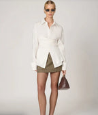 Shirt Draped Waist Featherlight Wrinkle-Resistant