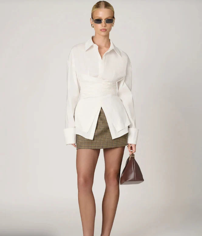 Shirt Draped Waist Featherlight Wrinkle-Resistant