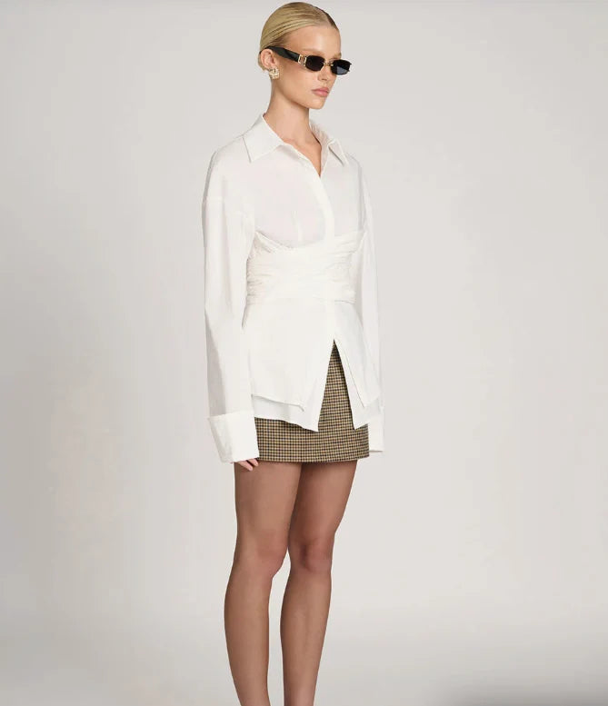 Shirt Draped Waist Featherlight Wrinkle-Resistant