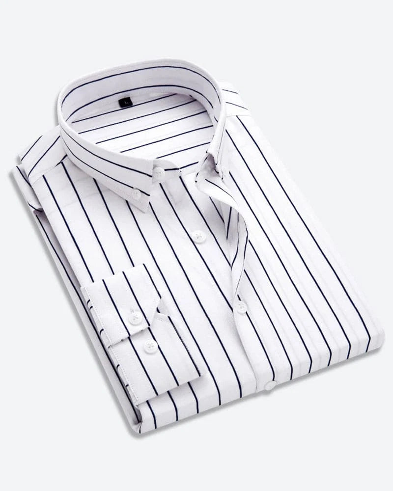 Shirt Striped Cotton Blend Long Sleeve