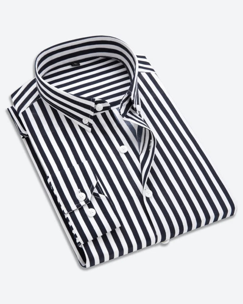 Shirt Striped Cotton Blend Long Sleeve