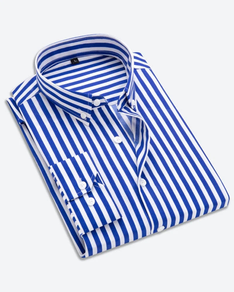 Shirt Striped Cotton Blend Long Sleeve