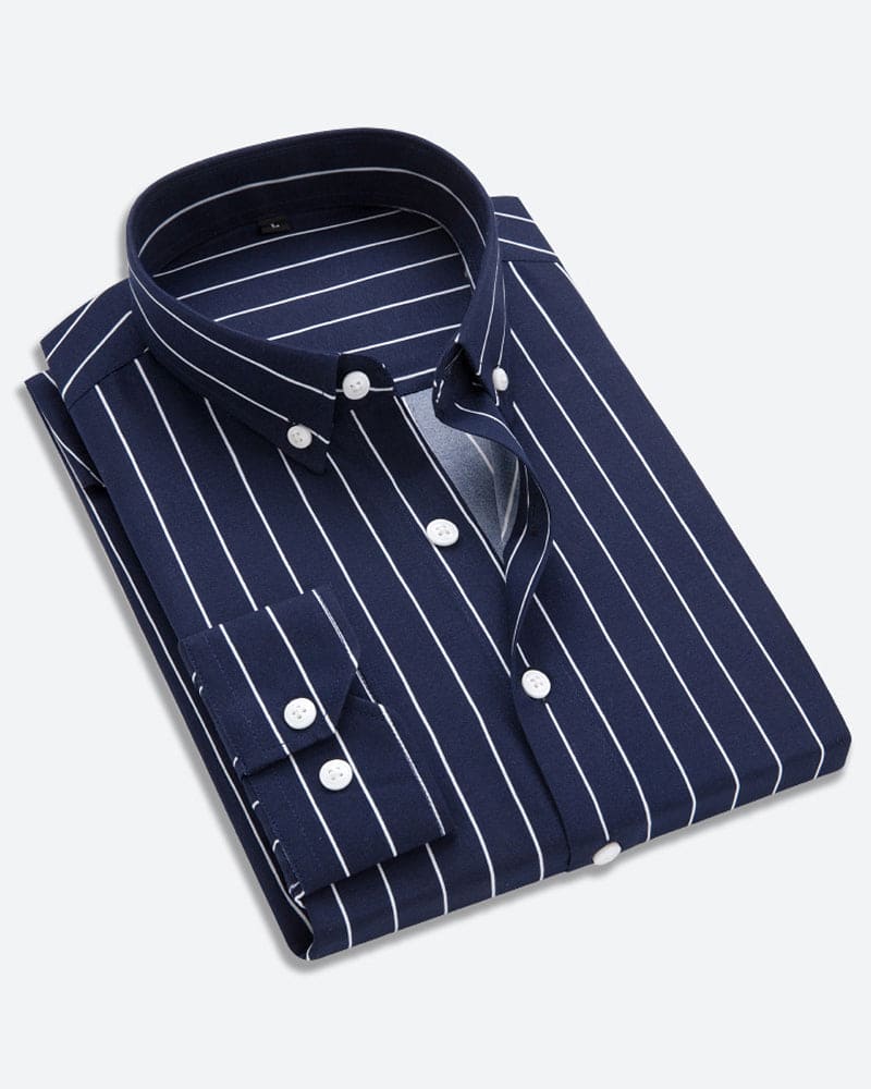 Shirt Striped Cotton Blend Long Sleeve