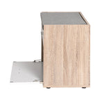 Shoe Bench White Wood Hidden Storage & Fabric Cushion
