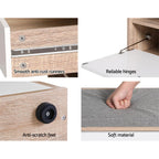 Shoe Bench White Wood Hidden Storage & Fabric Cushion