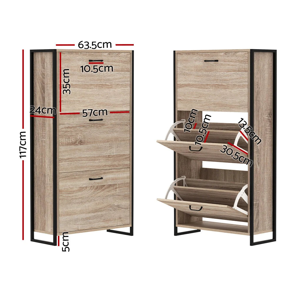 Shoe Cabinet 24-Pair Adjustable Shelves