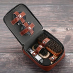 Shoe Care Kit 9-Piece Horsehair Brushes & Microfiber Cloths