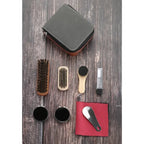 Shoe Care Kit 9-Piece Horsehair Brushes & Microfiber Cloths