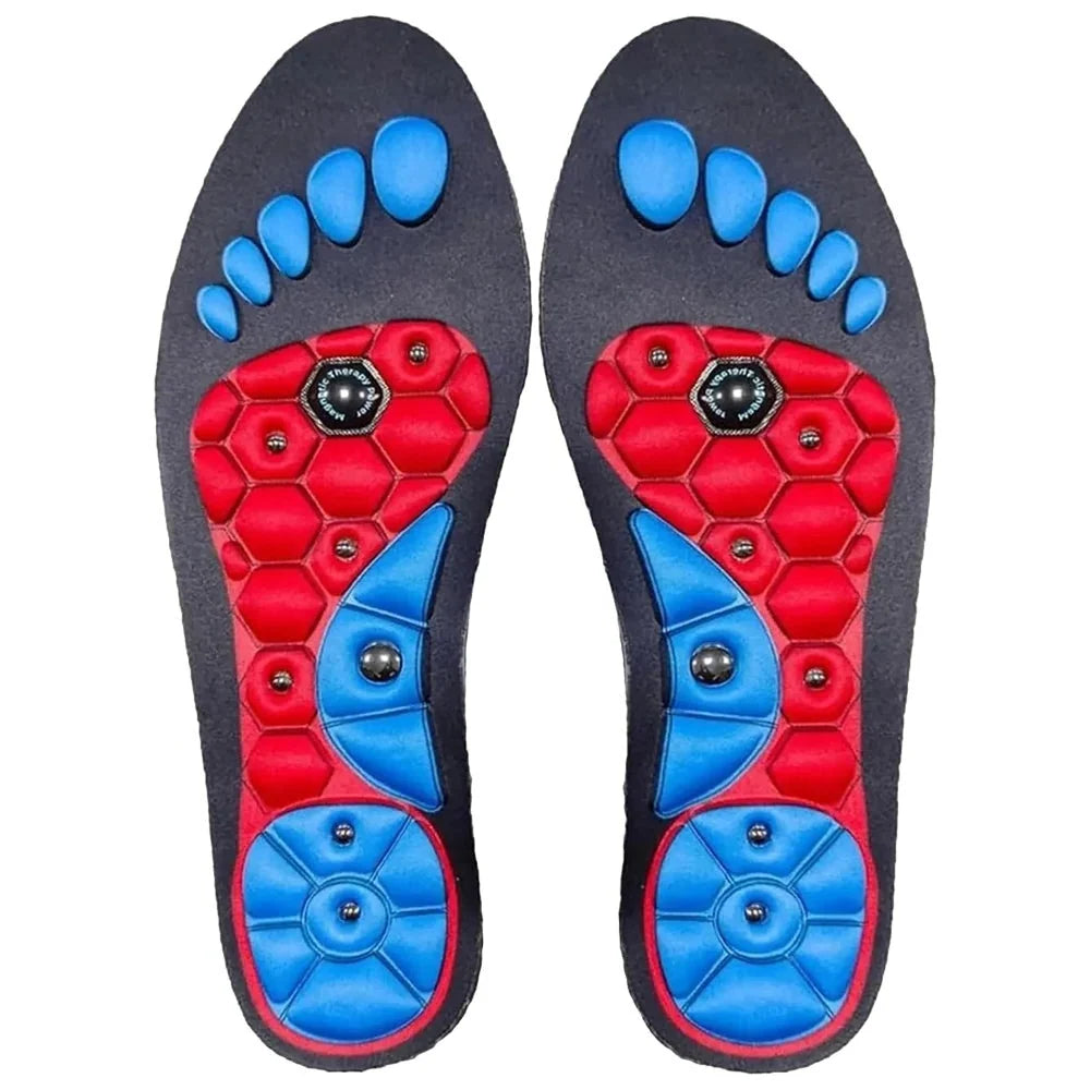 Shoe Insoles Embedded Magnets & Raised Pressure Points Trim-To-Fit