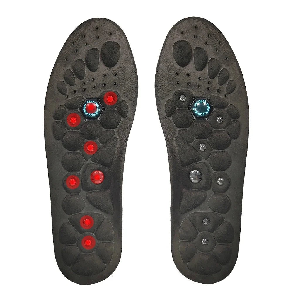 Shoe Insoles Embedded Magnets & Raised Pressure Points Trim-To-Fit