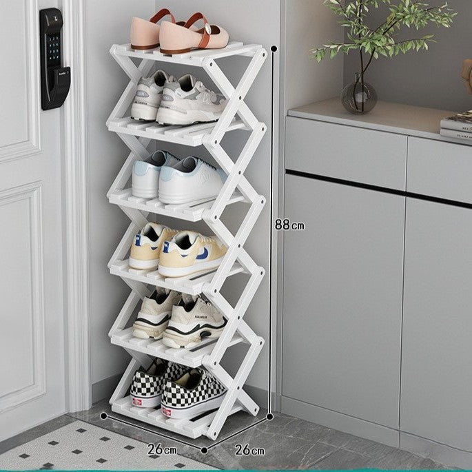 Shoe Rack Bamboo Tiered Foldable