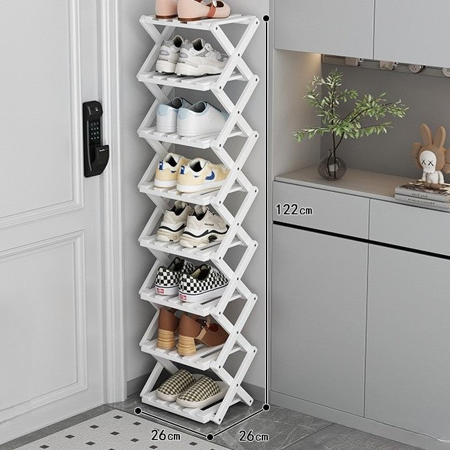 Shoe Rack Bamboo Tiered Foldable