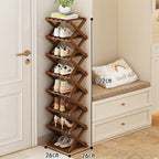 Shoe Rack Bamboo Tiered Foldable