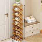Shoe Rack Bamboo Tiered Foldable