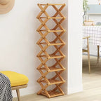 Shoe Rack Bamboo Tiered Foldable