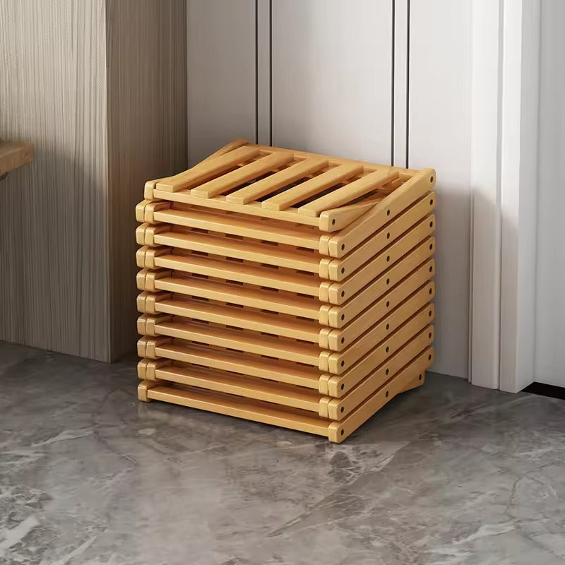 Shoe Rack Bamboo Tiered Foldable