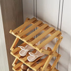 Shoe Rack Bamboo Tiered Foldable