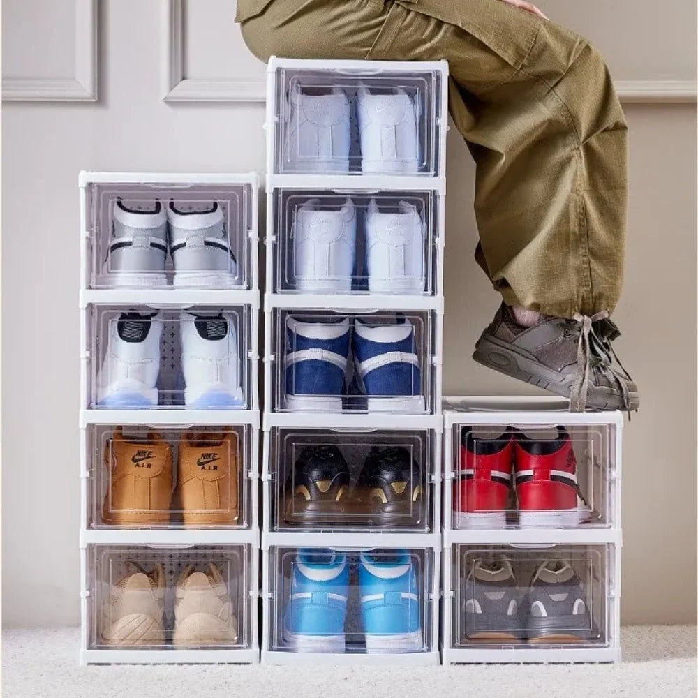 Shoe Rack Stackable Foldable Transparent Door
