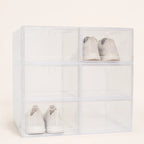 Shoe Storage Boxes Stackable Clear Set of 6