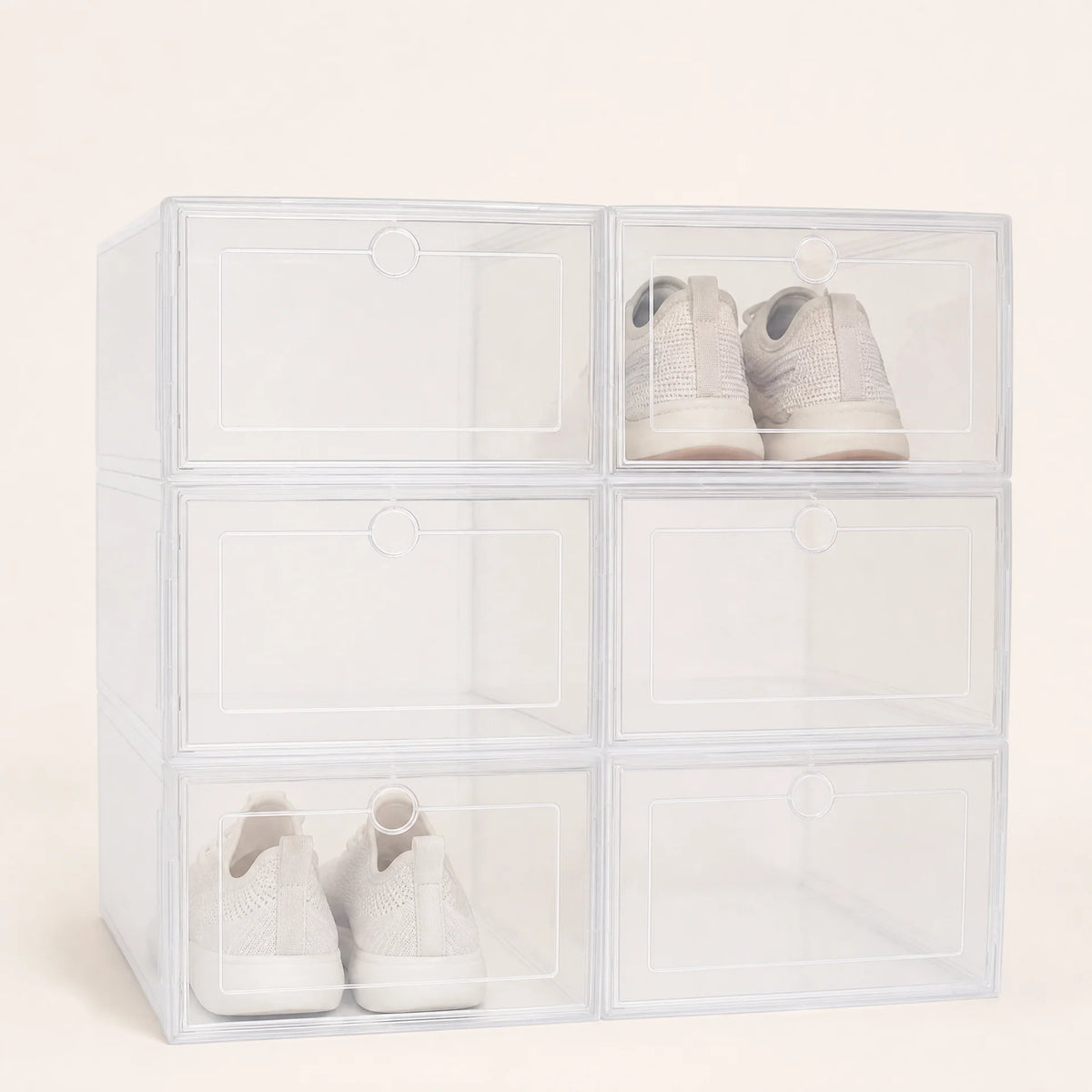 Shoe Storage Boxes Stackable Clear Set of 6