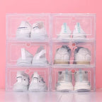 Shoe Storage Boxes Stackable Clear Set of 6