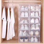Shoe Storage Boxes Stackable Clear Set of 6