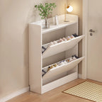Shoe Storage Cabinet Slim Concealed Engineered Wood