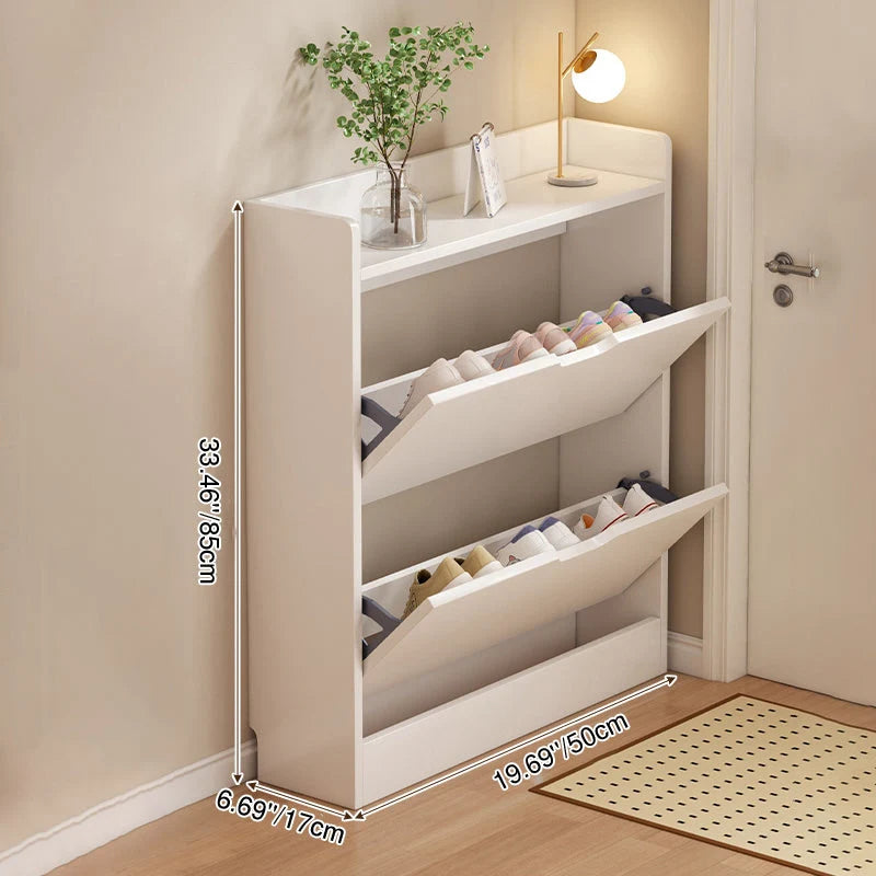 Shoe Storage Cabinet Slim Concealed Engineered Wood